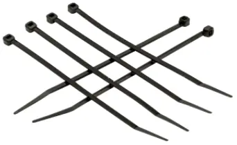Buy Online 6.2" 50 Lb(0.18"W, 0.06"T) Proferred Nylon 66 Uv Rated 1000 Hrs Black Cable Ties, Qty 500