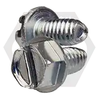 Get Yours 1/4"-20 x 3/4" Thread Rolling Screws, Slotted Indent Hex Washer Head HWH, Zinc Cr+3 & Wax , Full Thread, Qty 2500
