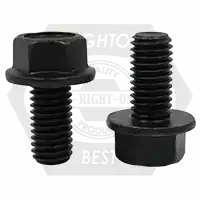 Popular 5/8"-11 x 1 1/2" Flange Screws (Frame Bolts), Indent Hex Head, Grade 8, Black Phosphate & Oil, Full Thread, Coarse (UNC), Qty 140