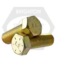 1"-14 x 7 1/2" Hex Cap Screws, Grade 8, Zinc-Yellow Bake Cr+3, Fine (UNS), Made in USA, Qty 20 Buy Today