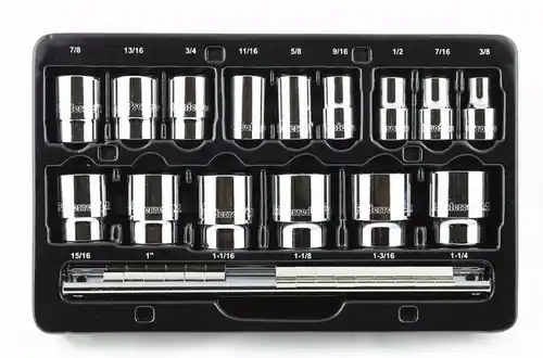 Authentic 12 pc 12 Point Deep SAE Proferred 1/2" Drive Standard SAE Socket Set, Qty 1