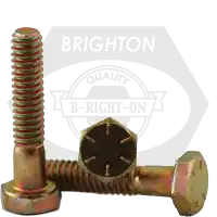 1 1/4"-7 x 6 1/2" Hex Cap Screws, Grade 8, Zinc-Yellow Bake Cr+6, Partial Thread, Coarse (UNC), Import, Qty 12 Price Cut