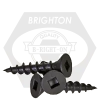 Next Day Delivery 6 x 5/8" Particle Board Screws, Square Drive Flat Head, Black Phosphate, Hardened, Qty 25000