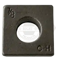 Must Have 3/4" Square Beveled Malleable Iron Washers, Plain Finish, Qty 300