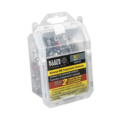 Klein Tools VDV813-619 Universal BNC Compression Connectors RG59 35-Pack Top Pick
