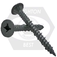 Secure Checkout 8 x 1-1/4" Cement Board Screws, Combo Drive Flat Head, Sharp Point, Zinc Cr+6 Green Coating-1500 Hrs, Qty 5000