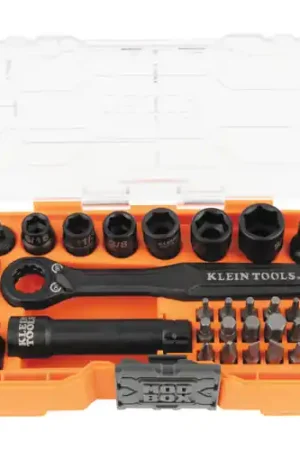 Klein Tools 65300 KNECT 1/4-Inch Drive Impact-Rated Pass Through Socket Set, 32-Piece Grab Now