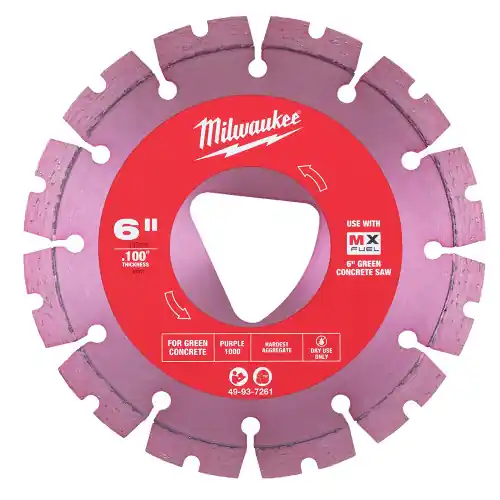 Fan Favorite Milwaukee Tool 49-93-7261 Purple 6 x .100 Diamond Blade for Green Concrete