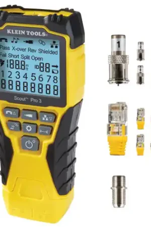 Secure Checkout Klein Tools VDV501-851 Ethernet Cable Tester Kit with Scout Pro 3 Tester, Remotes and Adapter