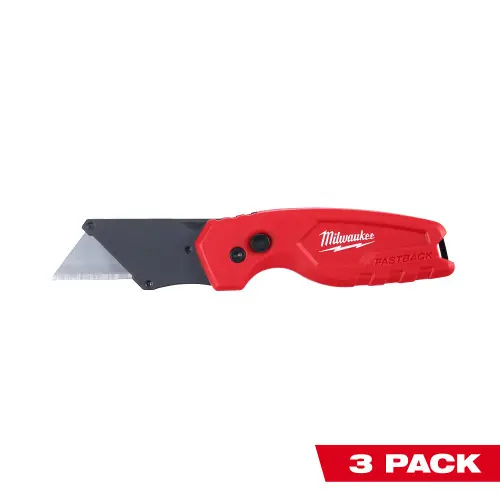 Fresh Stock Milwaukee Tool 48-22-1522 3PK FASTBACK Compact Folding Utility Knife