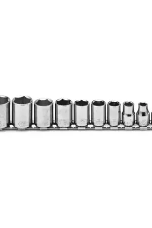 10 pc 6 Point Standard (Arm) 1/4" Drive SAE USA 1/4" Drive Standard SAE Socket Set, Qty 1 Fan Favorite