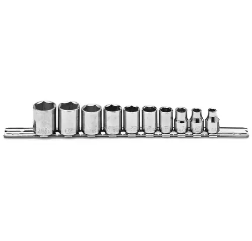 10 pc 6 Point Standard (Arm) 1/4" Drive SAE USA 1/4" Drive Standard SAE Socket Set, Qty 1 Fan Favorite