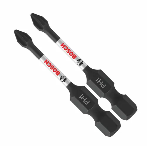 Trusted Brand Bosch ITPH1202 2 pc. Impact Tough 2 In. Phillips 1 Power Bits (2 Pack)