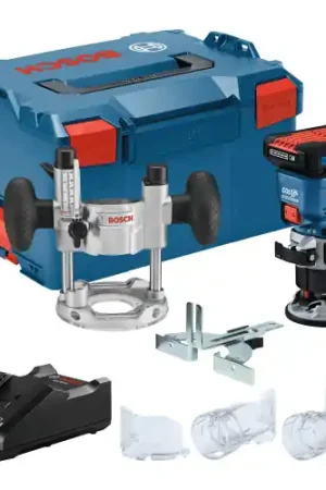 Trending Bosch GKF18V-25PL14 18V Brushless Colt Palm Router Kit with (1) CORE18V 4 Ah Advanced Power Battery and Plunge Base