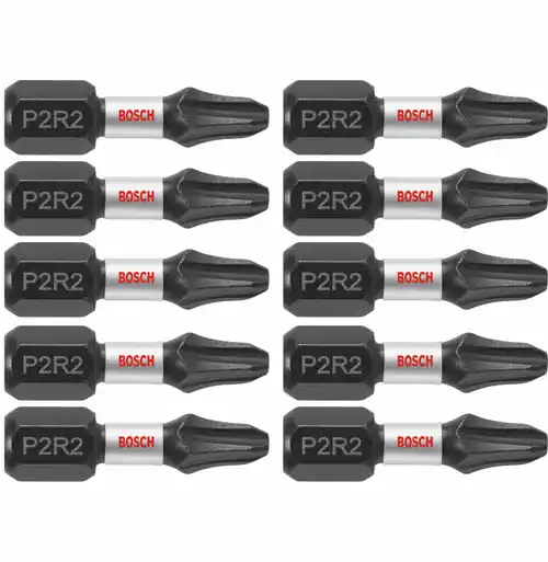 Bosch ITP2R21B 10 pc. Impact Tough 1 In. Phillips/Square 2 Insert Bits (Bulk Pack) (10 Pack) Final Sale