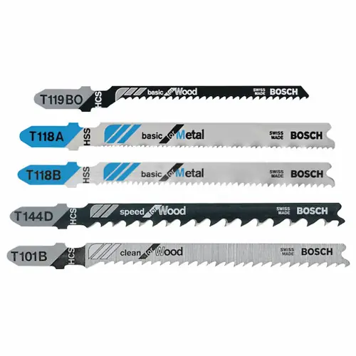 While Supplies Last Bosch T500 5 pc. T-Shank Jig Saw Blade Set for Wood and Metal (5 Pack)
