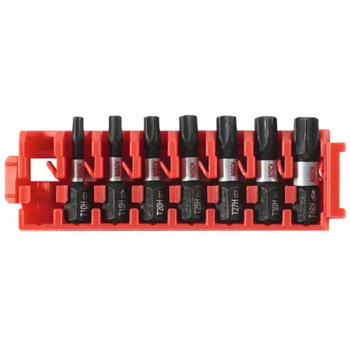 Bosch ITDTHV107C 7 pc. Driven 1 In. Impact Torx Security Bit Set with Clip for Custom Case System (7 Pack) Mega Sale