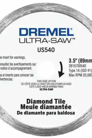 While Supplies Last Dremel US540-01 Ultra-Saw 3.5 In. Diamond Coated Tile Cutting Wheel