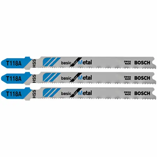 Budget Bosch T118A3 3 pc. 3-5/8 In. 17-24 TPI Basic for Metal T-Shank Jig Saw Blades (3 Pack)