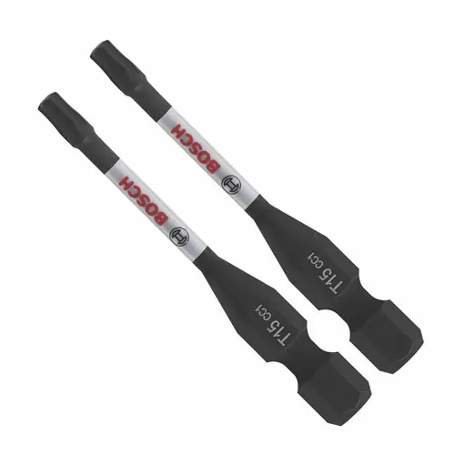 Authentic Bosch ITDT15202 2 pc. Driven 2 In. Impact Torx 15 Power Bits (2 Pack)