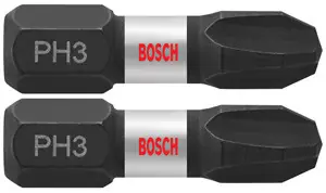 Bosch ITPH3102 2 pc. Impact Tough 1 In. Phillips 3 Insert Bits (2 Pack) Special Discount