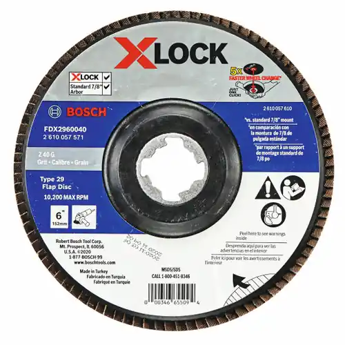 Super Sale Bosch FDX2960040 6 In. X-LOCK Arbor Type 29 40 Grit Flap Disc