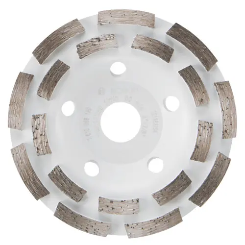 Low Price Bosch DCDR0501 5 in PREM DOUBLE ROW 18 SEGMENT CUP WHEEL 7/8 in ARBOR, 5 Pack