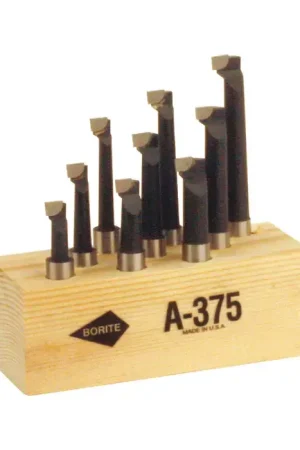 Discount BORITE A375 5/16" Min Bore Diam, 2-1/4" Max Bore Depth, 3/8" Shank Diam., Carbide Tipped Boring Bar Set