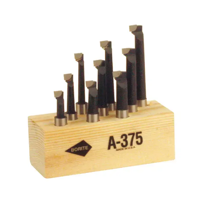 Discount BORITE A375 5/16" Min Bore Diam, 2-1/4" Max Bore Depth, 3/8" Shank Diam., Carbide Tipped Boring Bar Set