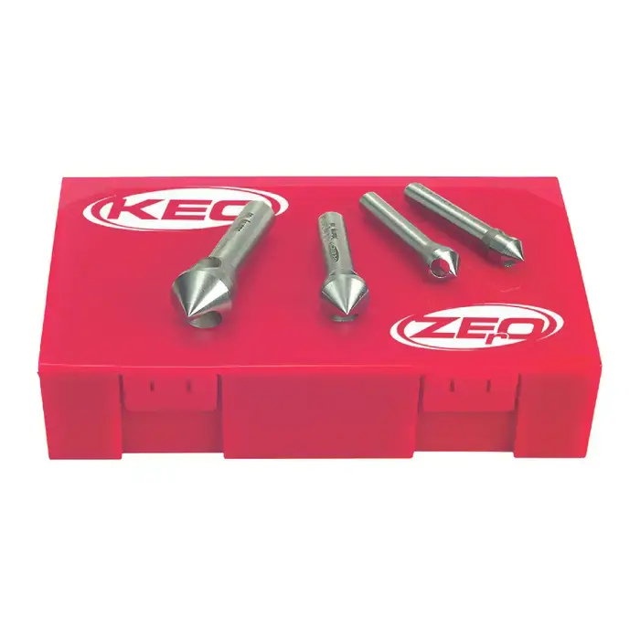 New Release KEO 919-000-233 4 Pc. 5/16" to 5/8" 90° M35 5% Cobalt Countersink Set