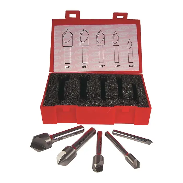 Cheap KEO 55801-TiALN 5 Pc. 1/4" to 3/4" 82° Carbide Countersink Set