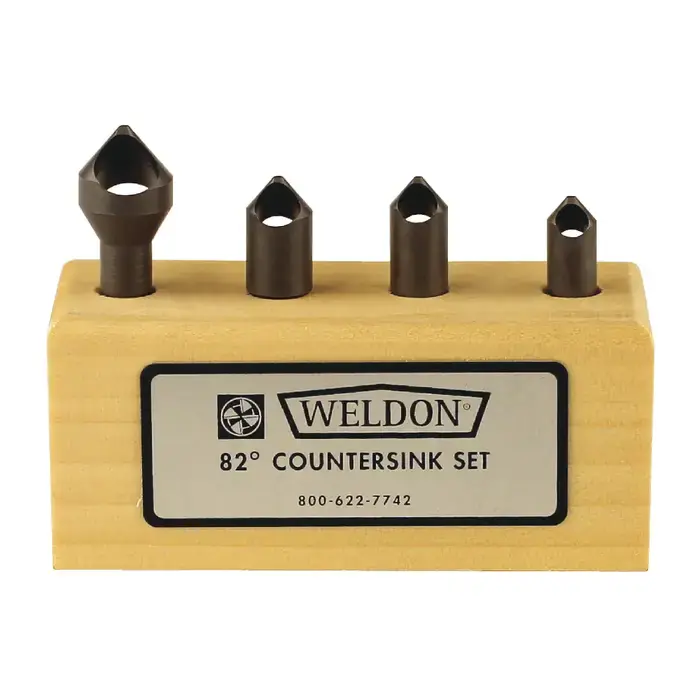 Trending WELDON GC-SET 4 Pc. CS-6S, CS-8S, CS-10S, CS-18 82° High Speed Steel Countersink Set