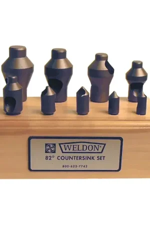 Brand New WELDON IC 9 Pc. CS8-1, CS12-1, CS14-1, CS16-1 82° High Speed Steel Countersink Set