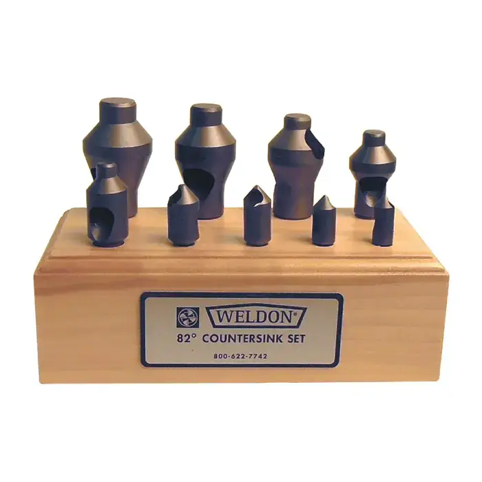 Brand New WELDON IC 9 Pc. CS8-1, CS12-1, CS14-1, CS16-1 82° High Speed Steel Countersink Set
