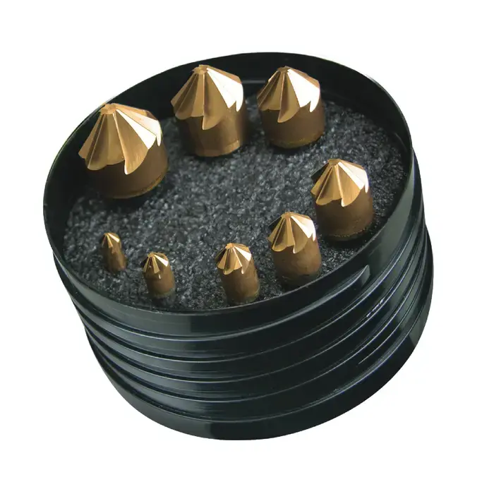 Factory Price RUSHMORE USA 105677 8 Pc. 3/16" to 1-1/4" 60° M42 8% Cobalt Countersink Set