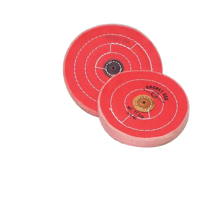Trending GROBET 17.524 3" Diameter Orange Muslin Polishing Wheel - Hard Density, Straight Edge Style