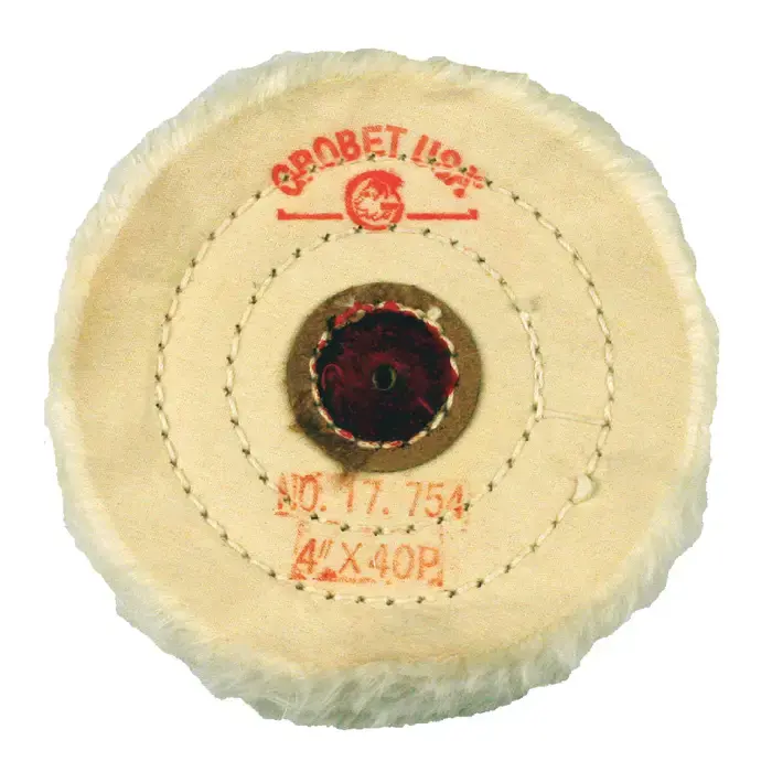 Secure Checkout GROBET 17.754 4" Diameter Finex Muslin Polishing Wheel - Hard Density, Straight Edge Style