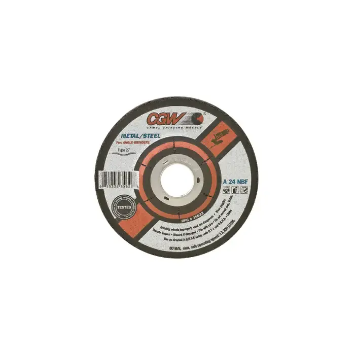 Authentic CGW ABRASIVES 35643 7" Diameter Aluminum Oxide Bonded Deburring Cut-Off Wheel - 5/8"-11 Hole Size, 1/4" Wheel Thickness, Type 27
