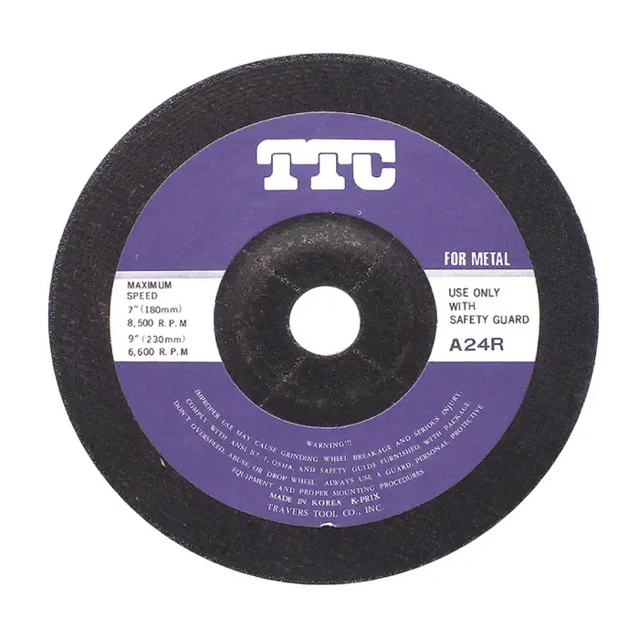 Buy Direct TTC 53-261-104 4-1/2" Diameter Aluminum Oxide Bonded Deburring Cut-Off Wheel - 7/8" Hole Size, 1/4" Wheel Thickness, Depressed Center Wheel