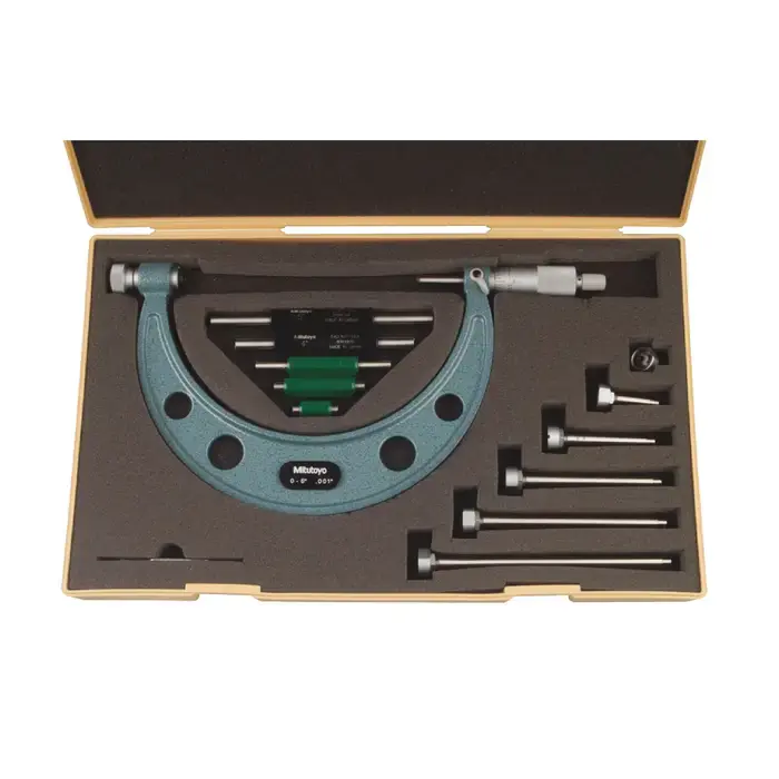 Reduced Price MITUTOYO 104-137 0 - 6" Range, .001" Graduation, Ratchet Stop Thimble Interchangeable Anvil Outside Micrometer