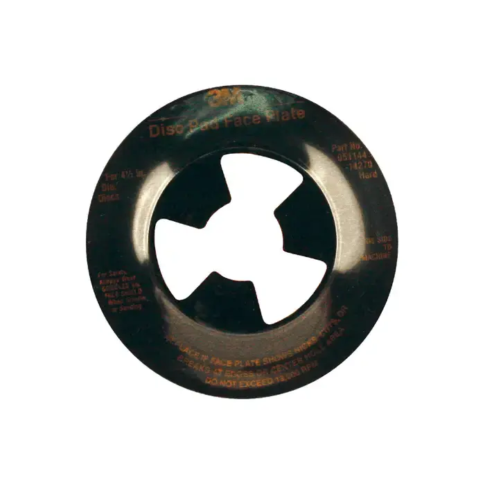 3M 51144805174 7" Diameter Face Plate Abrasive Disc Accessory - For Use With Deburring, Finishing, Grinding, Polishing, Surface Preparation Super Sale