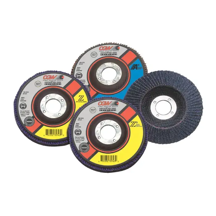 CGW ABRASIVES 31055 80 Grit 4-1/2" Diameter Abrasive Flap Disc - Type 29, 7/8" Arbor Hole Diameter Time-Limited