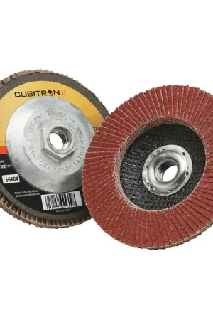 3M 7100032505 80 Grit 4-1/2" Diameter Abrasive Flap Disc - Type 27, 5/8"-11 Arbor Hole Diameter Final Sale