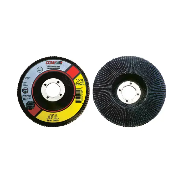 CGW ABRASIVES 42304 60 Grit 4-1/2" Diameter Abrasive Flap Disc - Type 27, 7/8" Arbor Hole Diameter Clearance