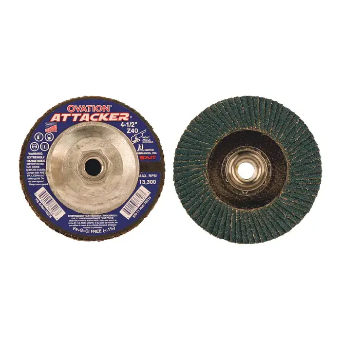 SAIT 76209 80 Grit 4-1/2" Diameter Abrasive Flap Disc - Type 27, 7/8" Arbor Hole Diameter Certified