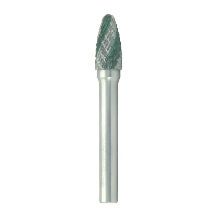 High Quality T&O 20-025-050 1/4" Carbide Rotary Bur - Tree-Radius End, Straight Shank, Best for Steel