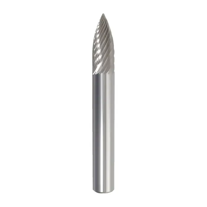Limited Offer TTC PRODUCTION USA MADE 20-011-141 1/2" Carbide Rotary Bur - Tree-Pointed End, Straight Shank, Best for Steel