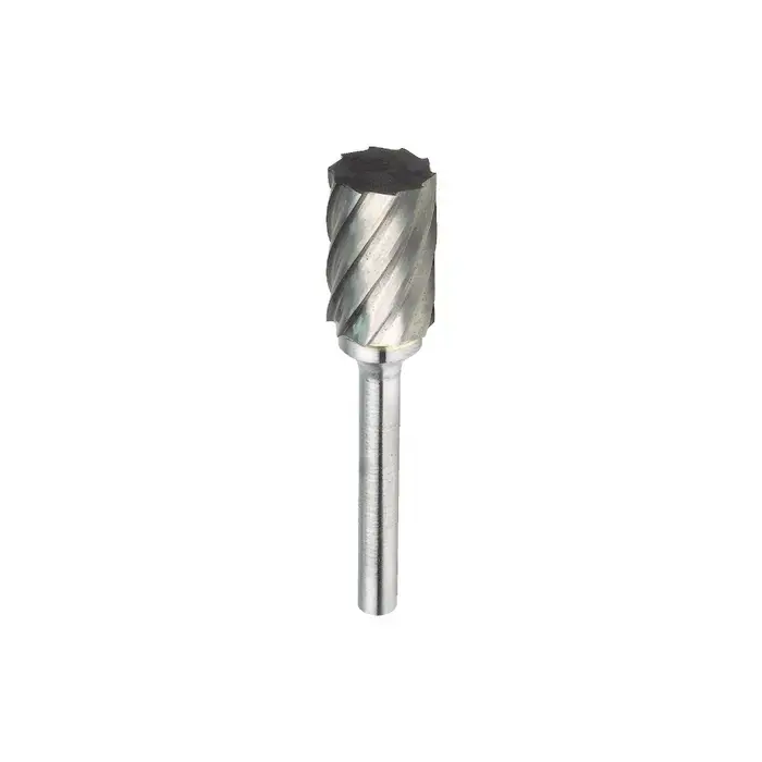 M.A. FORD 41375150 3/8" Carbide Rotary Bur - Cylindrical-Flat End (Not End Cut), Straight Shank, Best for Non-Ferrous Order Now
