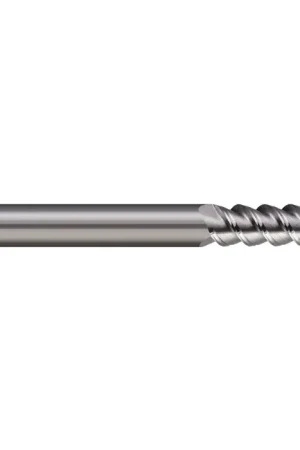 Crafted MICRO 100 SDHM-120-3 12.00mm Size, 30.00mm LOC, 3 Flute, Bright Solid Carbide Square End Mill