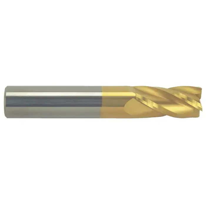 RUSHMORE USA 100449 7/16" Size, 1" LOC, 4 Flute, TiN Solid Carbide Square End Mill Crafted